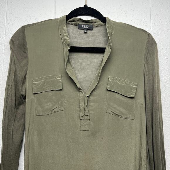 Babaton Silk Top womens XXS Relaxed Workwear Office Career Quiet Luxury Flaw - Picture 3 of 14